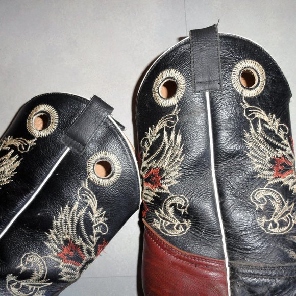 SOLD!!     Leather Cowboy Boots Longhorn Mexico - Picture 3 of 7